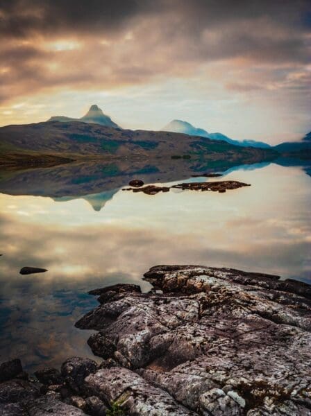 Loch Bad a&#039; Ghaill, Stac Pollaidh and Cul Beag, Coigach, Scotland. HC020