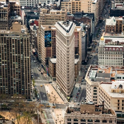 Broadway, Fifth Avenue and the Flatiron Building from the Empire State Building, New York City NY009