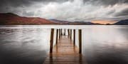 Wooden jetty on Derwent Water, near Keswick, Cumbria, England. EL005