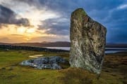 Standing stone at Calanais, Isle of Lewis, Outer Hebrides, Scotland. HB032