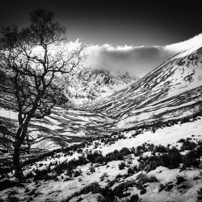 Coire Ardair and Creag Meagaidh in winter, Loch Laggan, Scotland. SM038