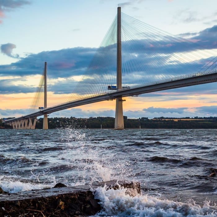 The Queensferry Crossing from North Queensferry, Fife, Scotland, United Kingdom. FB004