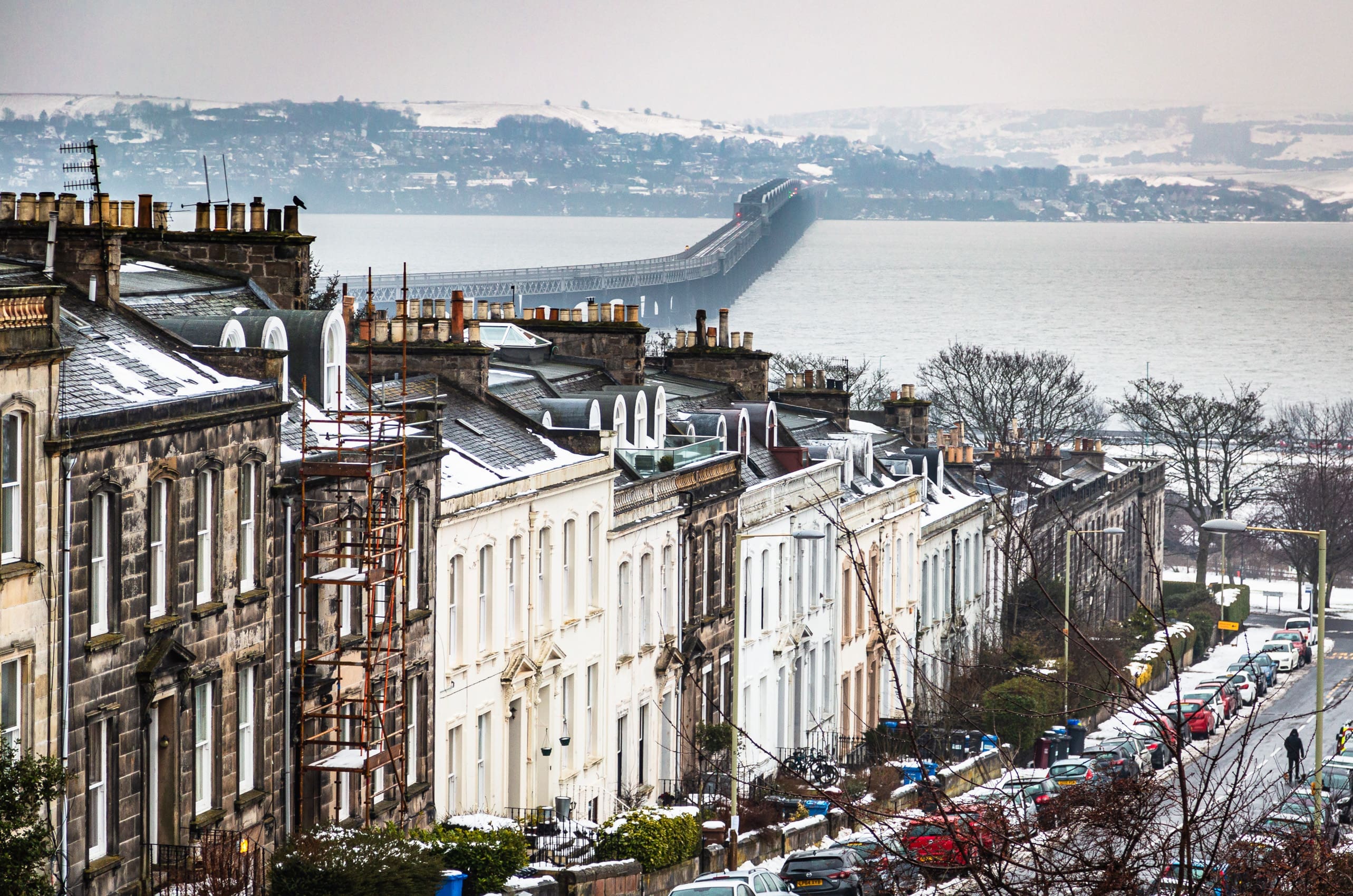 Windsor Street, Dundee, and the Tay Rail Bridge, Dundee, Scotland. DD021