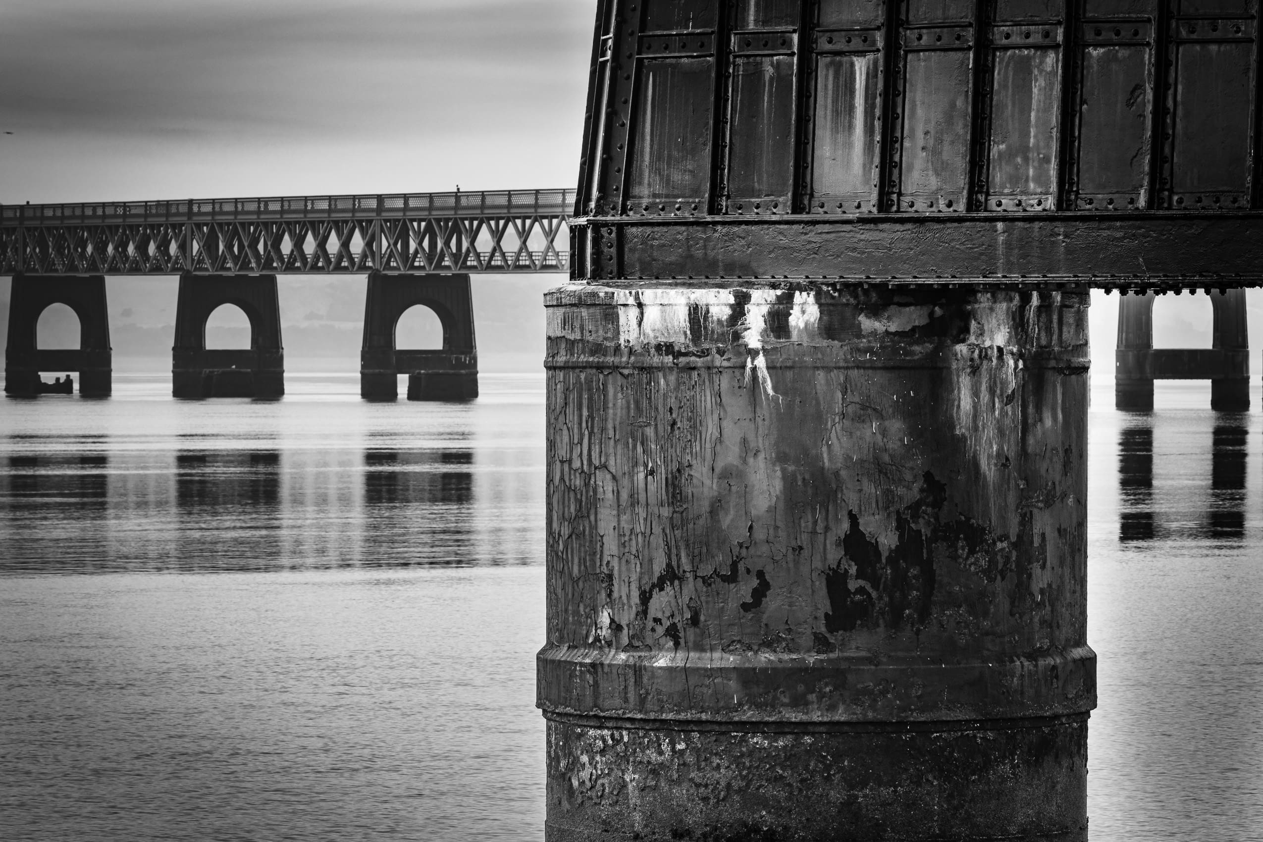 Support pillar of the Tay Road Bridge, Dundee, Scotland. SM027