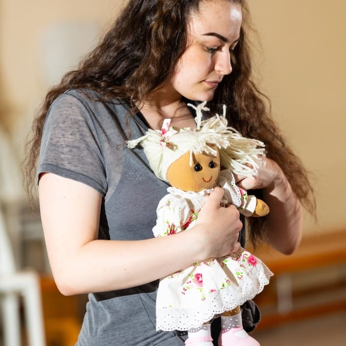 Nina Gray of Fearless Players rehearsing for &#039;Armour: A Herstory of the Scottish Bard&#039;. FP001