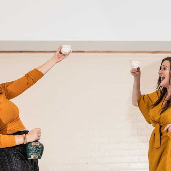 Lydia Davidson and Lori Flannigan of Fearless Players rehearsing for &#039;Armour: A Herstory of the Scottish Bard&#039;. FP008