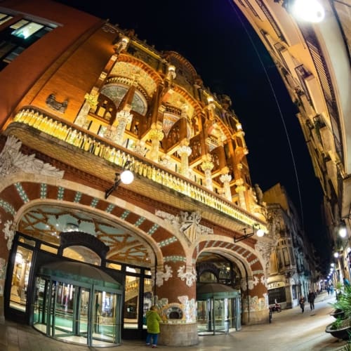 Fisheye View of the Palau de la Musica, Barcelona.