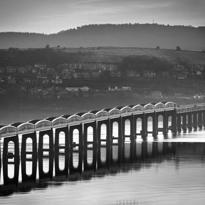 The Tay Rail Bridge from Dundee, Scotland. DD038