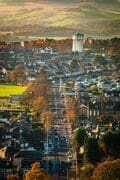 View of Menzieshill water tower.from Dundee Law, Dundee, Scotland. DD177