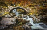 The packhorse bridge over the Allt na Gob, Glen Lyon, Perthshire, Scotland. PH002