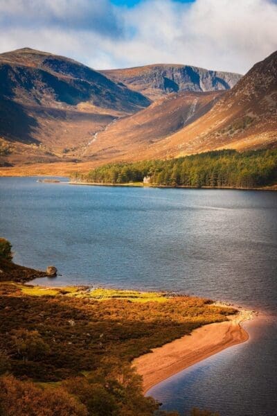 Broad Cairn and Creag an Dubh-Loch at the head of Loch Muick, Cairngorms National Park, Scotland. HC076