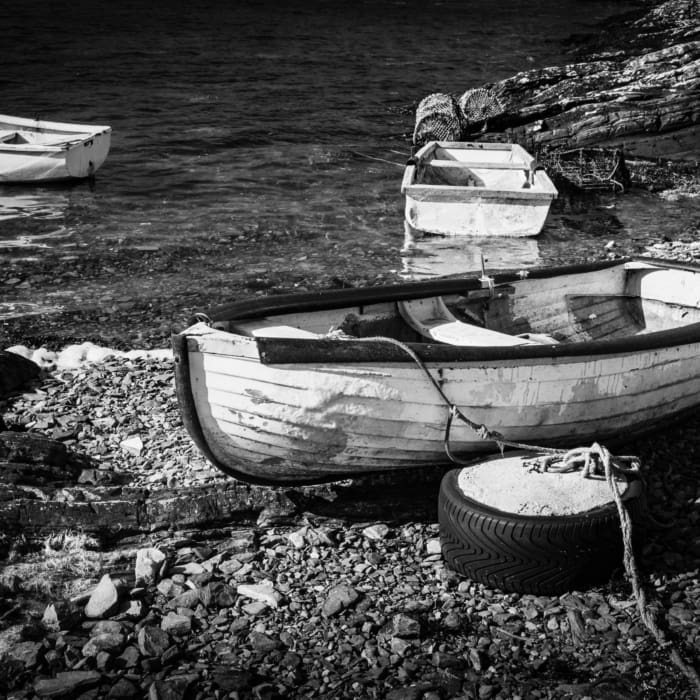 Moored boats, Connemara, Ireland. IM001