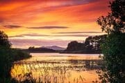 Dusk over Gladhouse Reservoir, Midlothian, Scotland. LN006