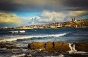 Rainbow over Macduff, Moray Coast, Scotland. NE001