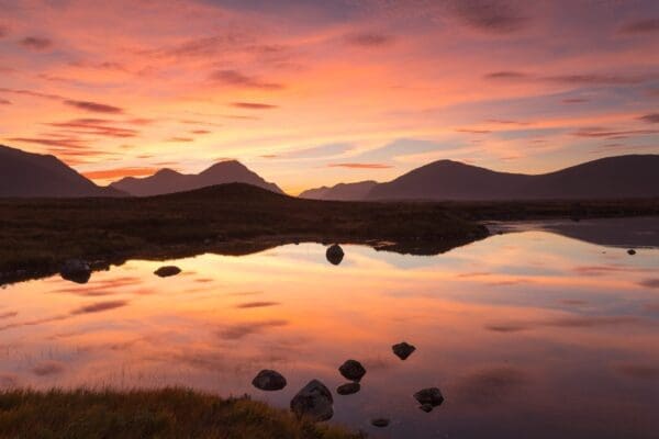 Dusk over the Rannoch Moor, Scotland. LR010