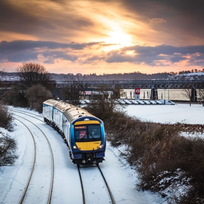 Early morning train to Perth and Glasgow, Dundee, Scotland. DD136