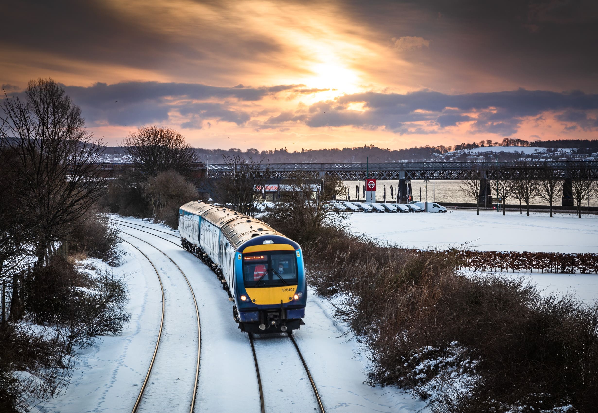 Early morning train to Perth and Glasgow, Dundee, Scotland.  DD136