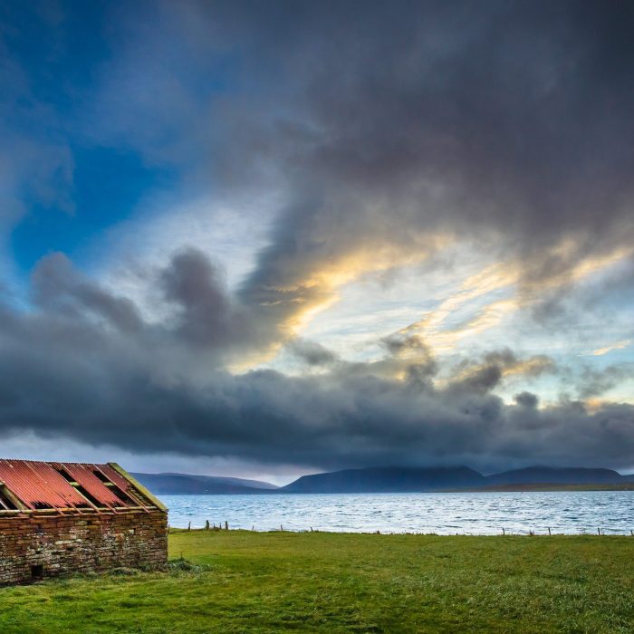 Derelict stone barn at Clestrain, Orkney Islands. OR001