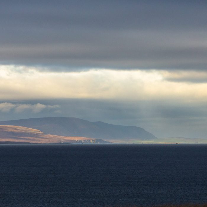 Dramatic weather over Scapa Flow and the island of Hoy, Orkney Islands. OR030