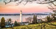 Tayport West Lighthouse at dusk, Fife, Scotland. RT007