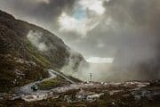 Motorcyclists ascending the Bealach na Ba (Pass of the Cattle) into Applecross, Scotland. AP015