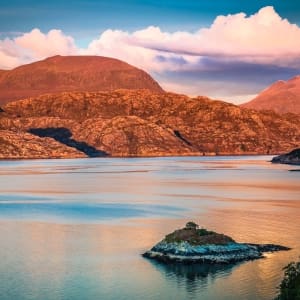 Beinn Alligin and Liathach from Kenmore, Applecross, Scotland. AP017