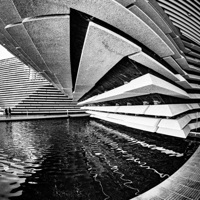 Fisheye view of the V&amp;A Dundee building, Dundee, Scotland.