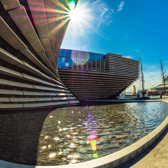 Fisheye view of the V&amp;A Dundee building, Dundee, Scotland.