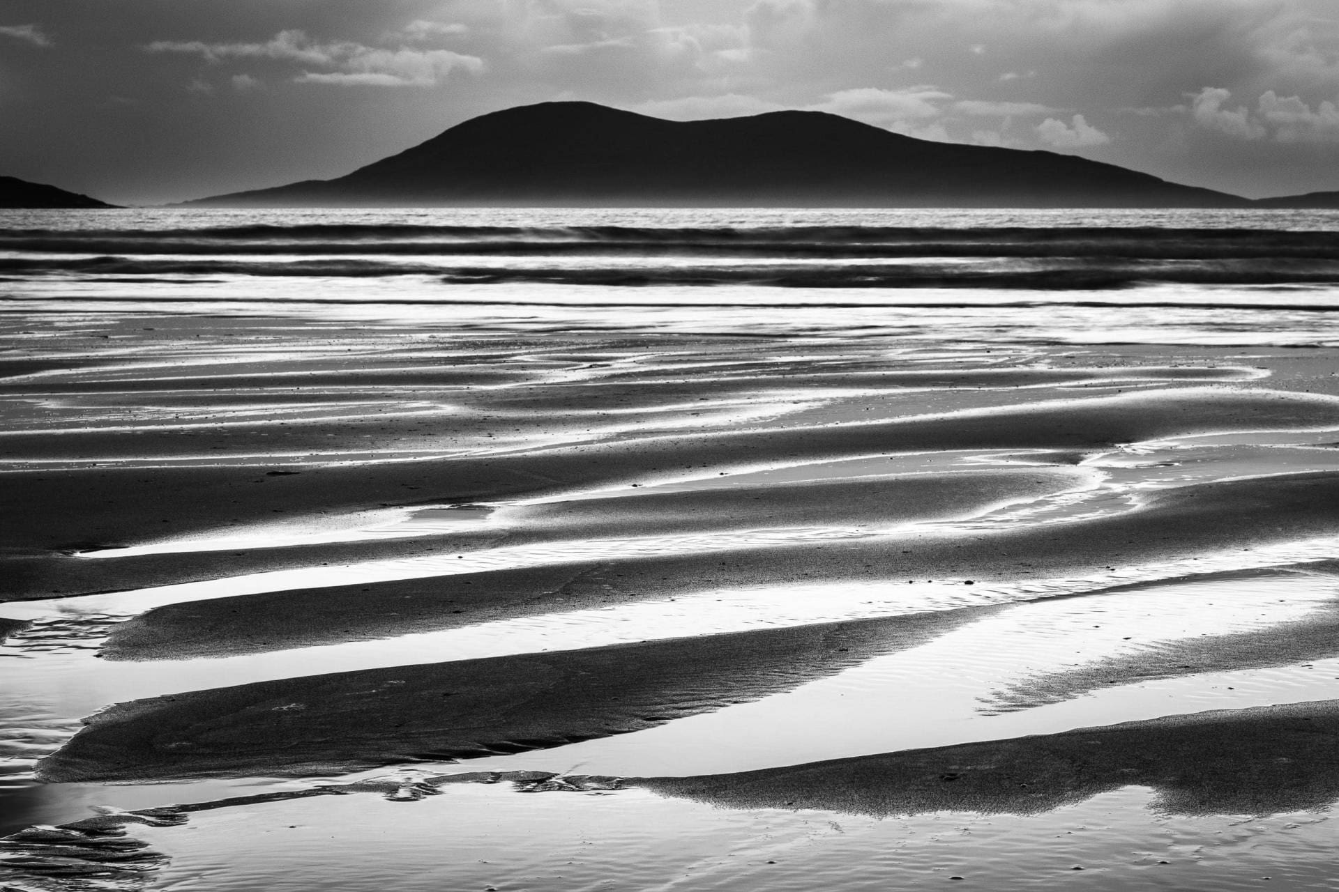 Toe Head and patterns in the sand at Luskentyre, Isle of Harris, Scotland. SM008