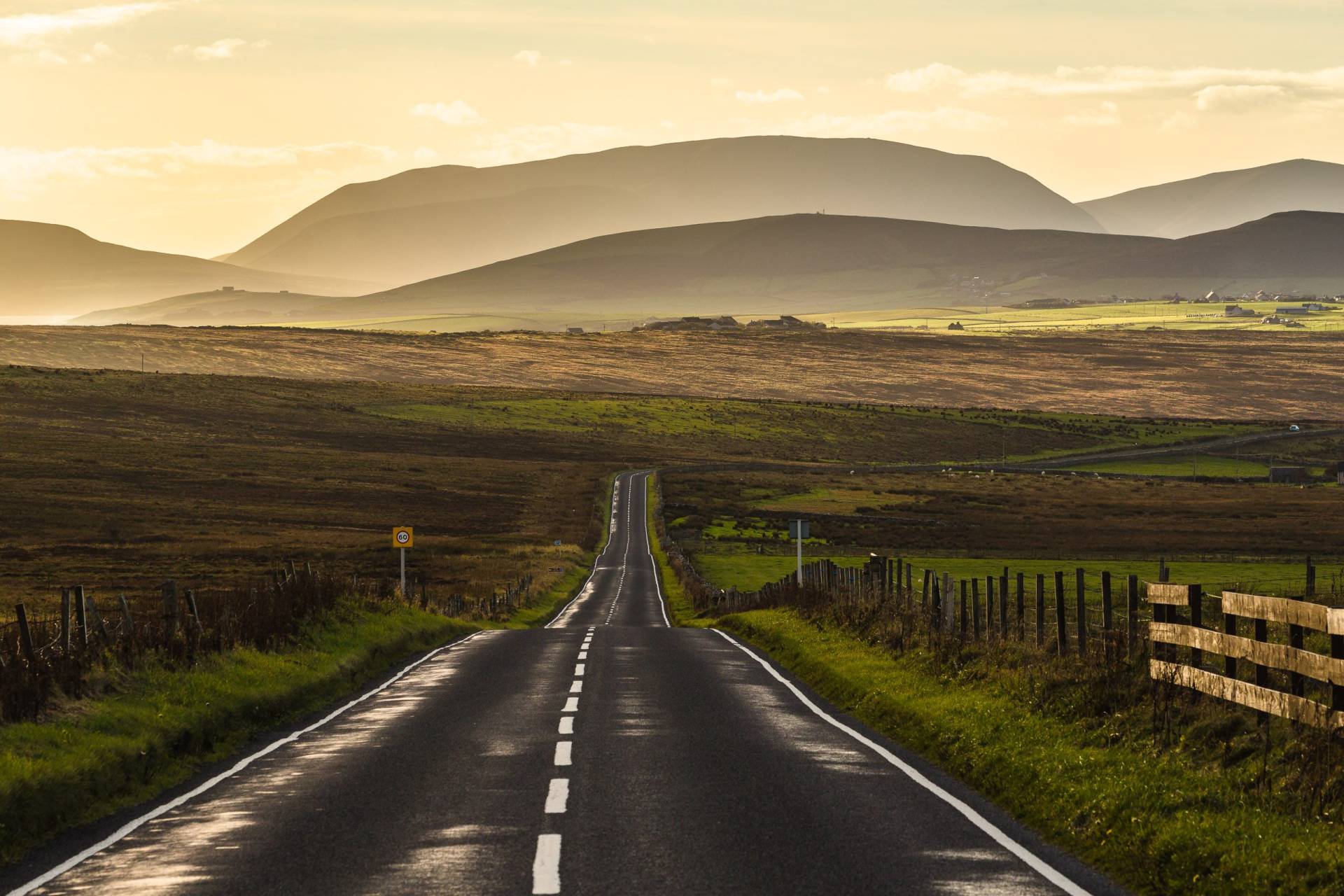 The hills of Orphir on the Mainland and of Hoy, Orkney Islands. OR018