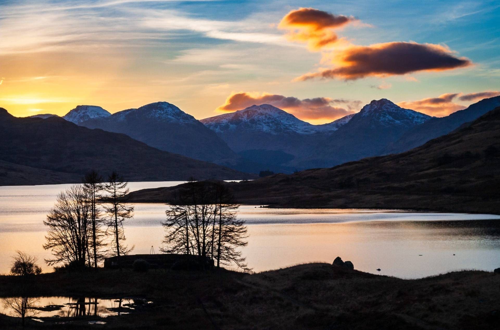 Loch Arklet and the 'Arrochar Alps', The Trossachs, Scotland.